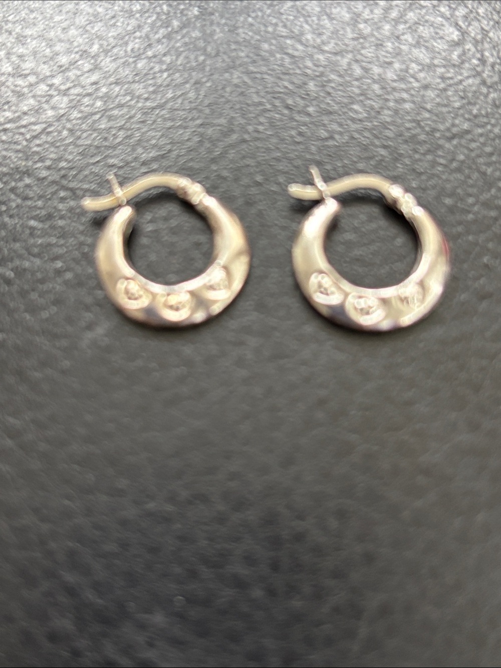 Sterling Silver Heart Accent Small Hoop Earrings Brand New